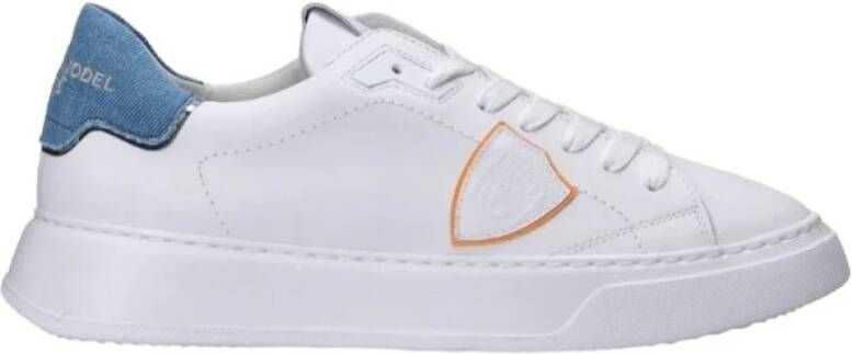 Philippe Model Witte lage sneakers met bovenwerk van kalfsleer White Heren