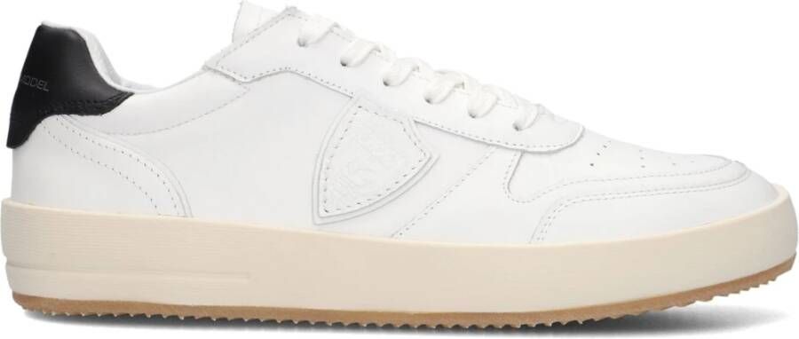 PHILIPPE MODEL Lage Sneakers Heren Nice Low Man Maat: 46 Materiaal: Leer Kleur: Wit