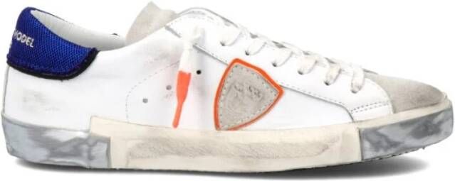 Philippe Model Witte lage top sneakers met asymmetrische band White Heren