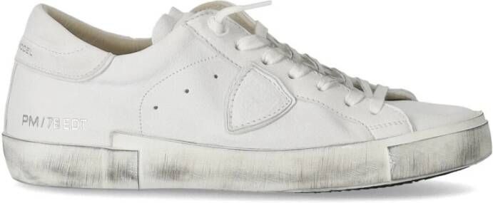 Philippe Model Witte Leren Lage Sneaker White Heren