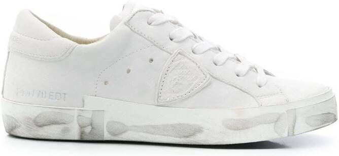 Philippe Model Witte Leren Lage Sneakers White Dames