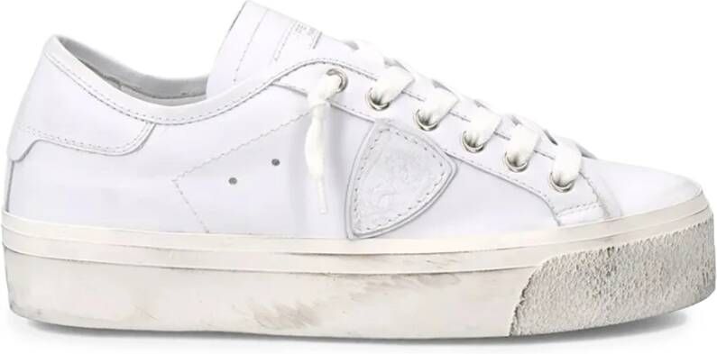 Philippe Model Witte lage top sneakers met verontruste rubberen zool White Dames