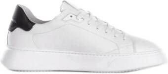 Philippe Model Witte Leren Sneakers Logo Rubberen Zool