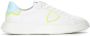 Philippe Model Witte Leren Sneakers met Blauwe Hak en Fluorescerende Gele Details White - Thumbnail 1