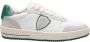 Philippe Model Witte Leren Sneakers met Groene Details White Heren - Thumbnail 1