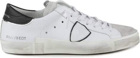 Philippe Model Witte Leren Sneakers met Iconische Details White Heren