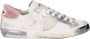 Philippe Model Witte Leren Sneakers met Zilveren Details - Thumbnail 1