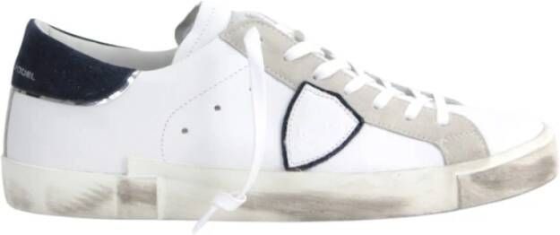 Philippe Model Witte Leren Sneakers Multicolor Dames
