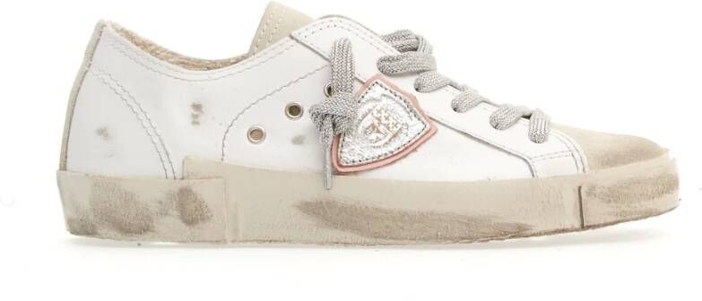 Philippe Model Witte Leren Sneakers Paris Model Multicolor Dames