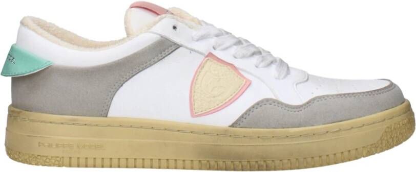 Philippe Model Lyon Wit Roze Groene Sneaker Meerkleurig Dames