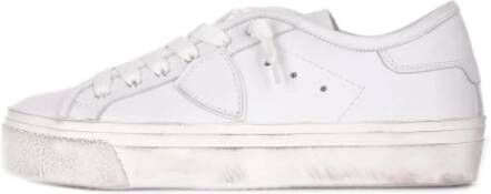 Philippe Model Witte lage top sneakers met verontruste rubberen zool White Dames