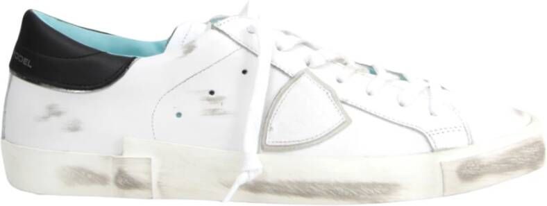 Philippe Model Witte lage top sneakers met verontrustende details White