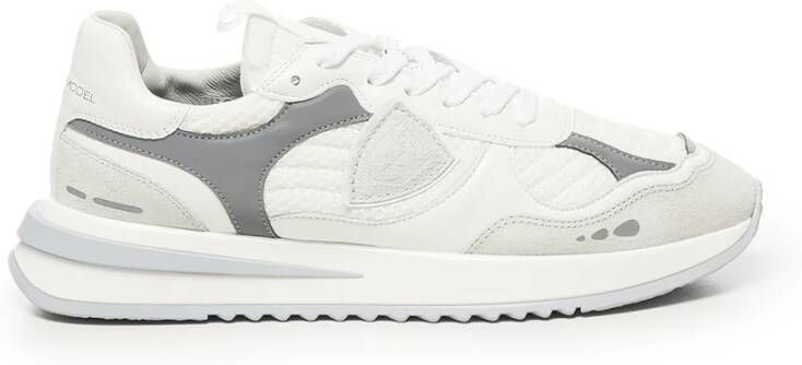 Philippe Model Witte Mesh Sneakers met Suède