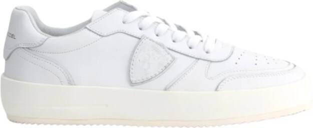 Philippe Model Witte Sneakers met Ambachtelijke Zool White Heren