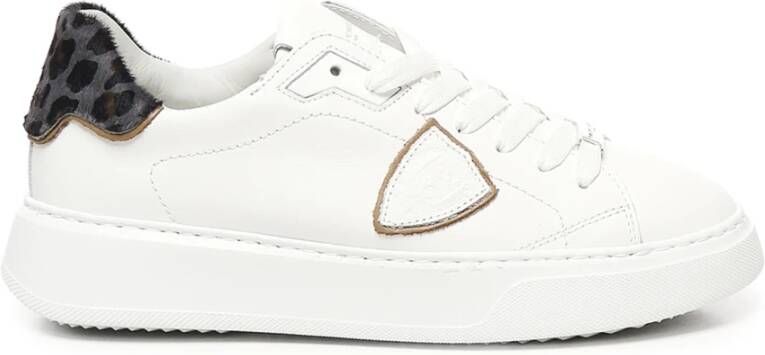 Philippe Model Witte Sneakers met Dierenprint Spoiler