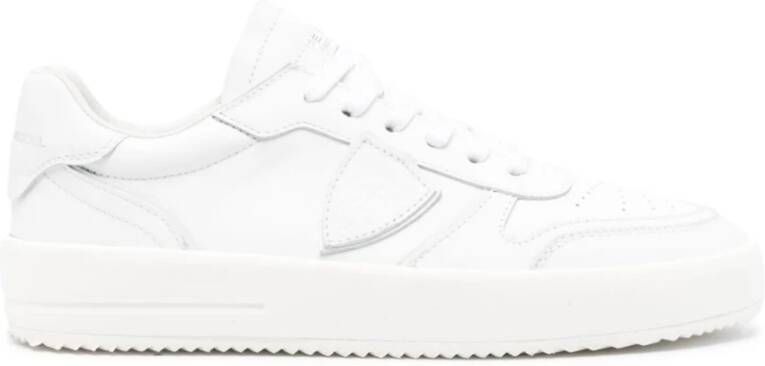 Philippe Model Witte Sneakers met Logo Patch en Contrasterende Hiel White Dames