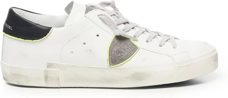 Philippe Model Vintage Neon Accent Leren Sneakers - Foto 2