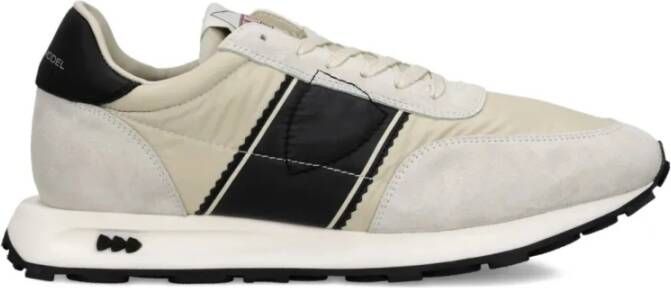 Philippe Model Witte Sneakers met Stof en Leer