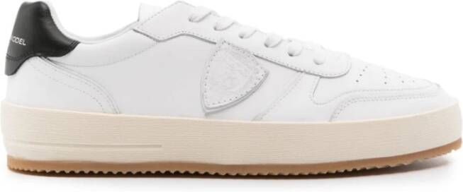 Philippe Model Witte Sneakers met Zwarte Hiel White Heren