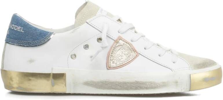 Philippe Model Italiaanse Sneakers met Contrasterend Hiel Detail White Dames