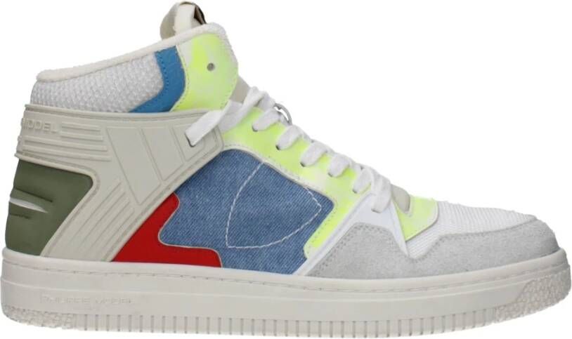 Philippe Model Retro Stijl Blauw Witte Sneakers Multicolor Heren - Foto 2