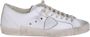Philippe Model Witte Grijze Leren Sneakers met Vintage Vetersluiting White Heren - Thumbnail 1