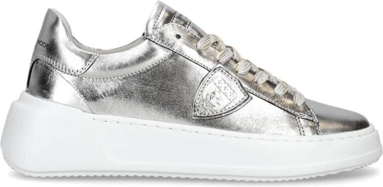 Philippe Model Zilveren Glamour Sneakers Gray Dames