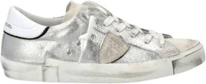 Philippe Model Low-Top Sneakers Prsx Low Metal Silver Sneaker in wit