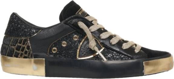 Philippe Model Zwarte Glitter Sneakers Aw25