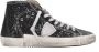 Philippe Model Zwarte Hoge Sneakers Leer Suède Glitter Black Dames - Thumbnail 8