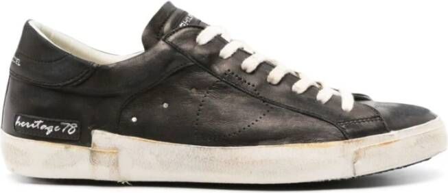 Philippe Model Zwarte Lage Heren Sneakers Black Heren