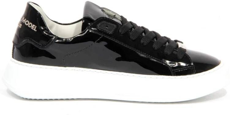 Philippe Model Zwarte Temple Sneakers met Logo Plaque Zwart Dames