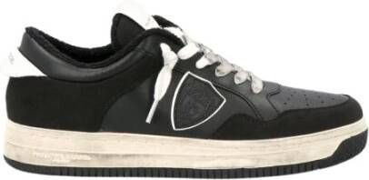 Philippe Model Zwarte Leren Sneakers voor Heren Black Heren