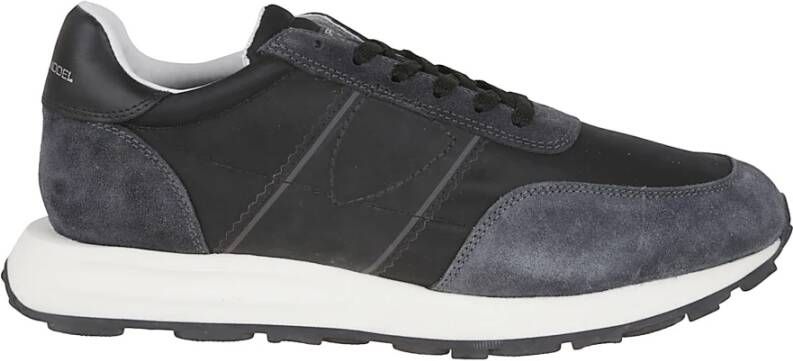 Philippe Model Nylon sneakers met suède details Black Heren