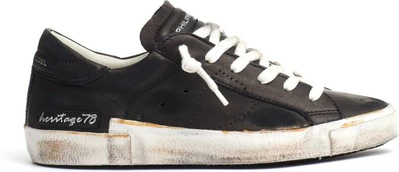 Philippe Model Zwarte Sneakers Paris Rubberen Zool Black Dames