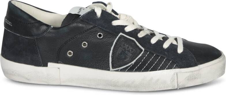 Philippe Model Zwarte Tennissneakers met Riviera-stijl Black Heren