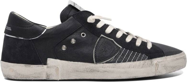 Philippe Model Zwarte Tennissneakers met Riviera-stijl Black Heren
