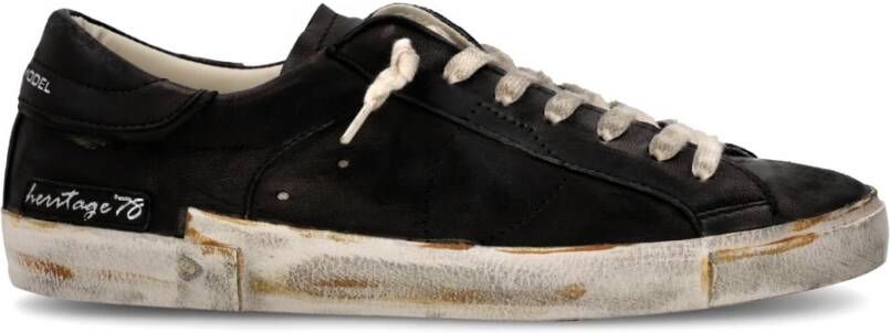 Philippe Model Zwarte Tennisschoenen voor Mannen Black Heren
