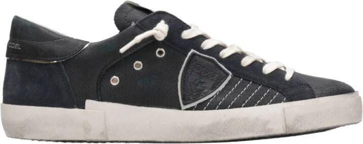Philippe Model Zwarte Tennissneakers met Riviera-stijl Black Heren