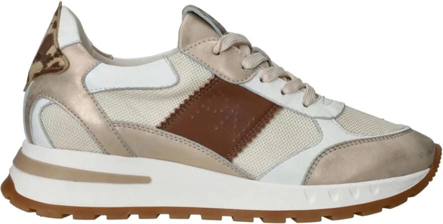 Piedi Nudi Helen 03.01 Gold Leopard Sneakers Wit Goud Leer Dames H Wit Goud - Foto 10