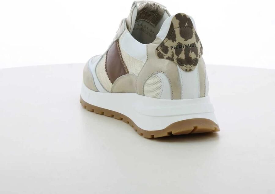 Piedi Nudi Helen 03.01 Gold Leopard Sneakers Wit Goud Leer Dames H Wit Goud - Foto 4