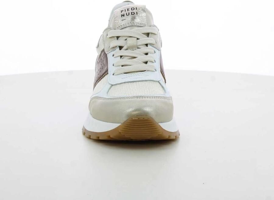 Piedi Nudi Helen 03.01 Gold Leopard Sneakers Wit Goud Leer Dames H Wit Goud - Foto 8