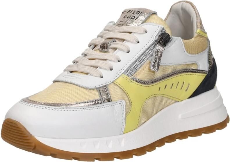 Piedi Nudi Dames Sneakers Mirren 04.02 White Yellow Wit - Foto 4