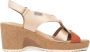 Pikolinos Comfortabele Arenales Sleehak Sandalen Beige Dames - Thumbnail 1