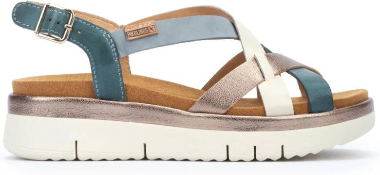 PIKOLINOS Sandaaltjes Palma zomerschoen sandaal wig hak met metallic details - Foto 2