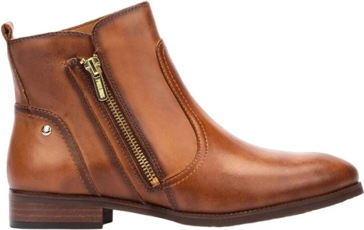 Pikolinos Dames Casual Kameelkleurige Leren Enkellaars Brown Dames