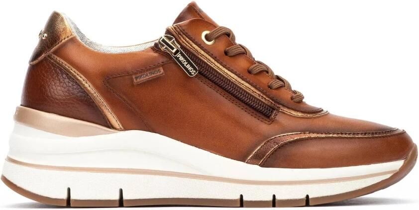 Pikolinos Bruine vetersneaker met rits voor vrouwen