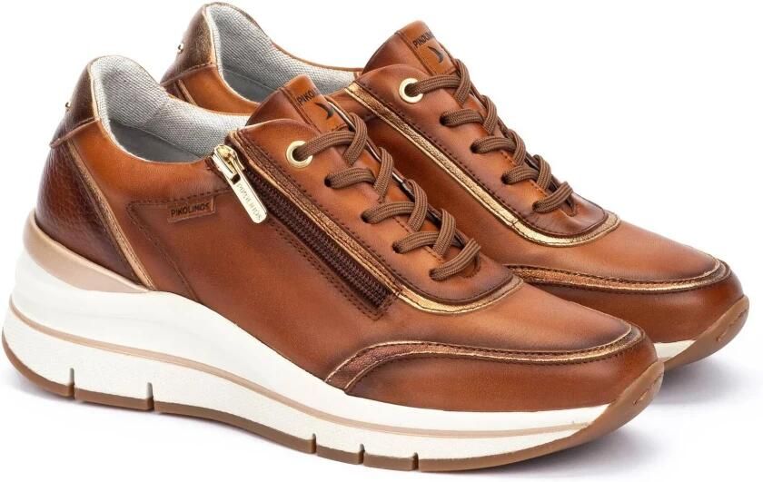 Pikolinos Bruine vetersneaker met rits voor vrouwen - Foto 4