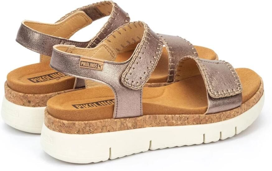 Pikolinos Grijze Damessandaal Lakleer