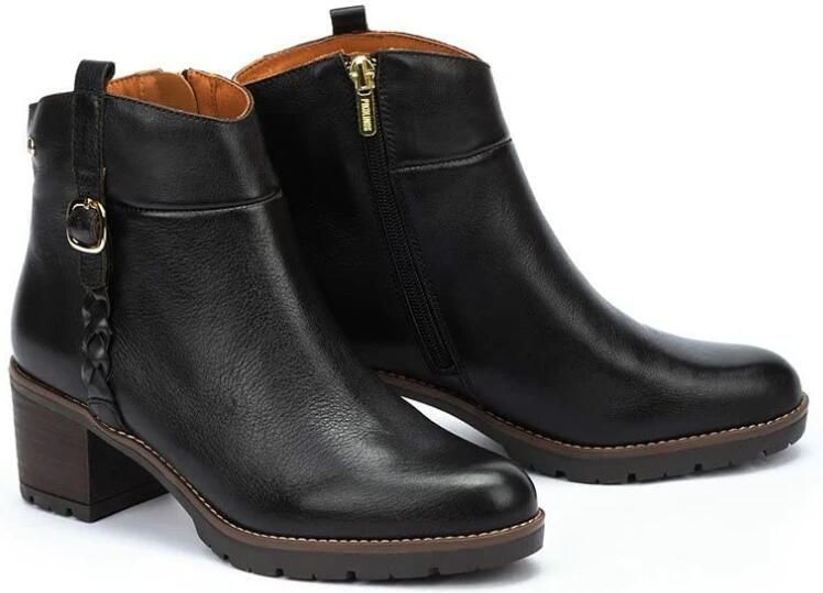 Pikolinos Unieke enkellaarsjes van handgeborsteld leer Black Dames - Foto 3